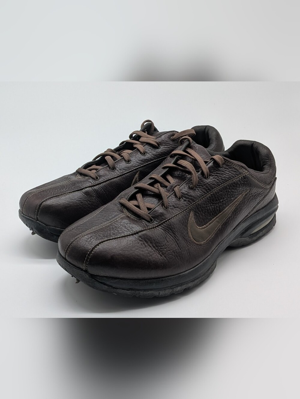 Nike Sport Performance Golf Shoes Men's Size 11W Brown Leather Vintage Spikeless - Picture 2 of 6